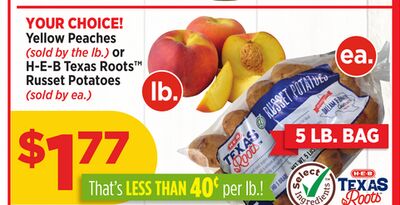 Yellow Peaches or H-E-B Texas Roots™ Russet Potatoes