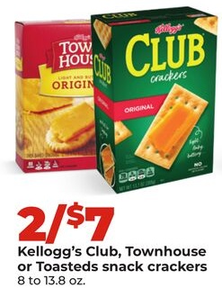 Kellogg's Club, Townhouse or Toasteds snack crackers