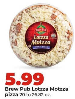 Brew Pub Lotzza Motzza pizza