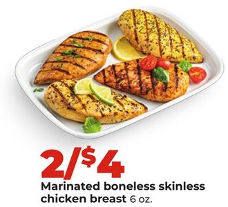 Marinated boneless skinless chicken breast