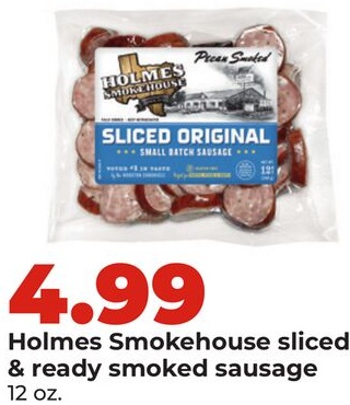 Holmes Smokehouse sliced & ready smoked sausage