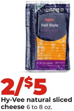 Hy-Vee natural sliced cheese