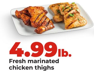 Fresh marinated chicken thighs