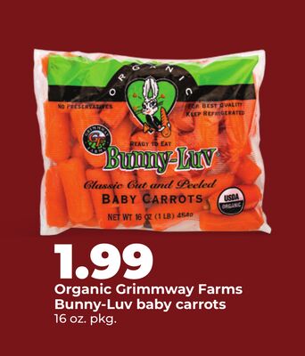 Organic Grimmway Farms Bunny-Luv baby carrots