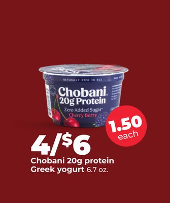 Chobani 20g protein Greek yogurt