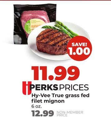 Hy-Vee True grass fed filet mignon