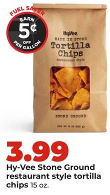 Hy-Vee Stone Ground restaurant style tortilla chips