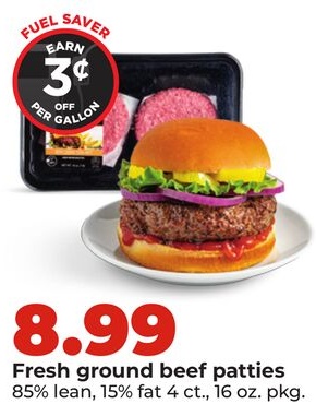 Fresh ground beef patties