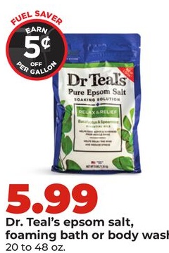 Dr. Teal's epsom salt, foaming bath or body wash