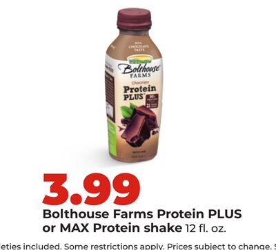 Bolthouse Farms Protein PLUS or MAX Protein shake
