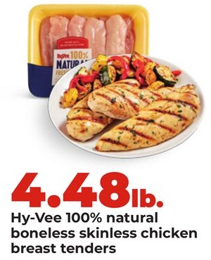 Hy-Vee 100% natural boneless skinless chicken breast tenders