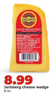 Jarlsberg cheese wedge