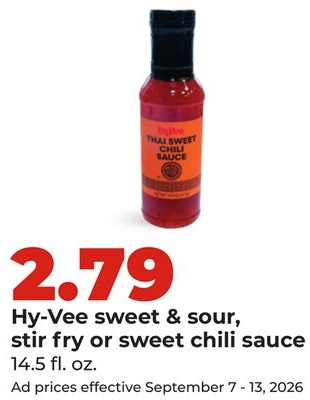 Hy-Vee sweet & sour, stir fry or sweet chili sauce