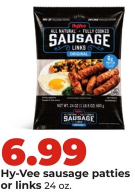 Hy-Vee sausage patties or links