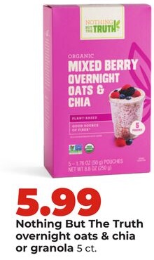 Nothing But The Truth overnight oats & chia or granola
