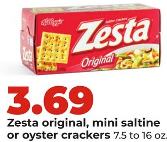 Zesta original, mini saltine or oyster crackers
