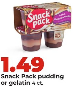 Snack Pack pudding or gelatin