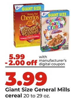 Giant Size General Mills cereal