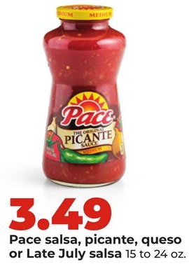 Pace salsa, picante, queso or Late July salsa