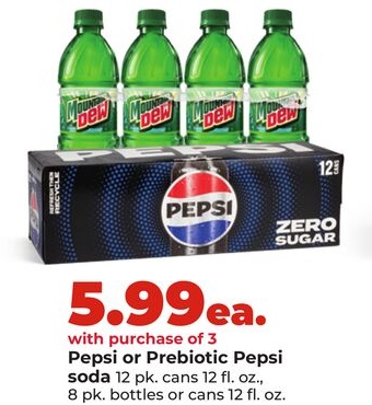 Pepsi or Prebiotic Pepsi soda