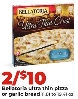 Bellatoria ultra thin pizza or garlic bread