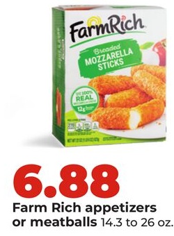 Farm Rich appetizers or meatballs
