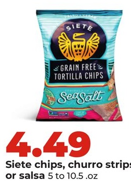 Siete chips, churro strips or salsa