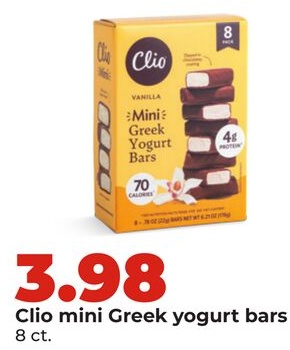 Clio mini Greek yogurt bars