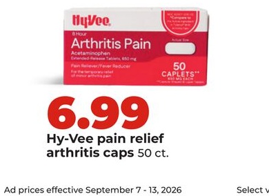 Hy-Vee pain relief arthritis caps