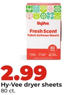 Hy-Vee dryer sheets