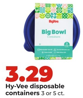 Hy-Vee disposable containers