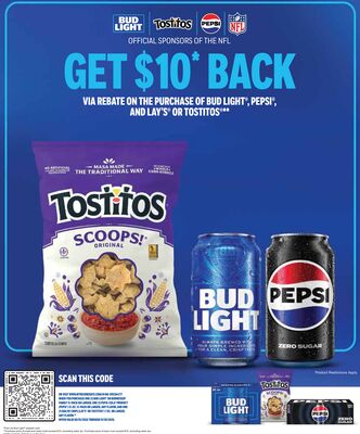 BUD LIGHT™, PEPSI® AND LAY'S® OR TOSTITOS**