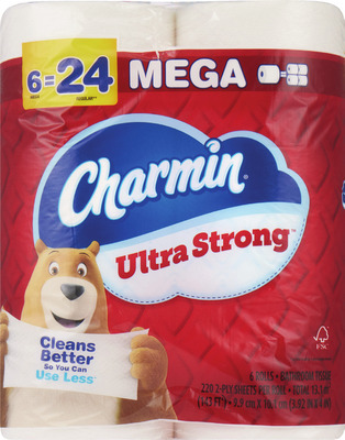 Charmin Ultra 6 mega rolls or essentials 9 mega rolls.