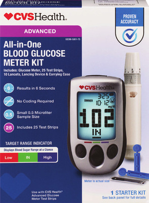 ALL CVS Brand Advanced glucose meter or test strips 100 ct.††