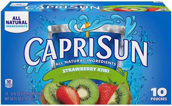 Capri Sun All Natural Strawberry Kiwi Juice Drink Pouches - 10 pk