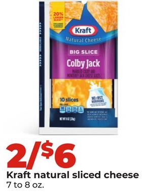 Kraft natural sliced cheese