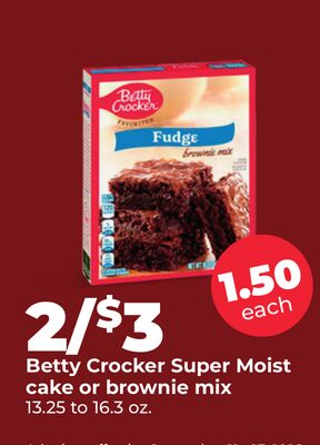 Betty Crocker Super Moist cake or brownie mix
