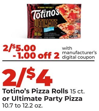 Totino's Pizza Rolls or Ultimate Party Pizza