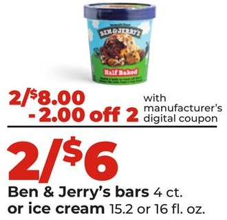 Ben & Jerry's bars or ice cream