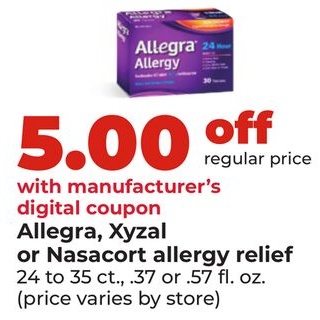 Allegra, Xyzal or Nasacort allergy relief