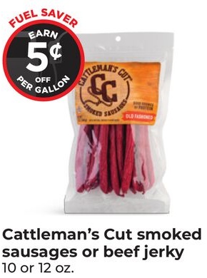 Cattleman's Cut smoked sausages or beef jerky