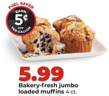Bakery-fresh jumbo loaded muffins