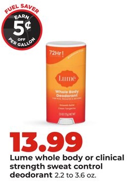 Lume whole body or clinical strength sweat control deodorant
