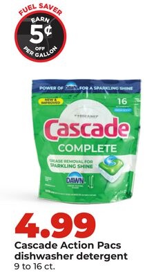 Cascade Action Pacs dishwasher detergent