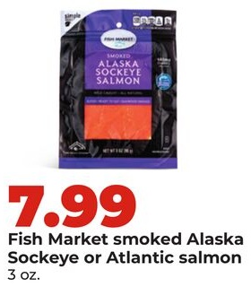 Fish Market smoked Alaska Sockeye or Atlantic salmon