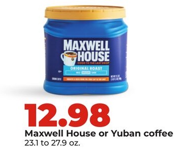 Maxwell House or Yuban coffee