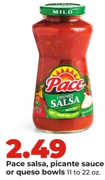 Pace salsa, picante sauce or queso bowls