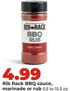 Rib Rack BBQ sauce, marinade or rub