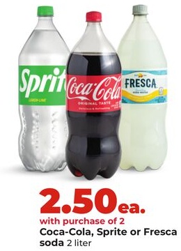 Coca-Cola, Sprite or Fresca soda