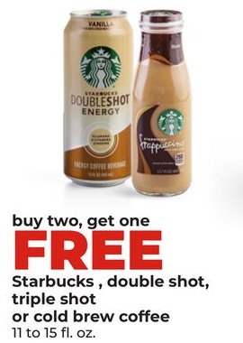 Starbucks , double shot, triple shot or cold brew coffee